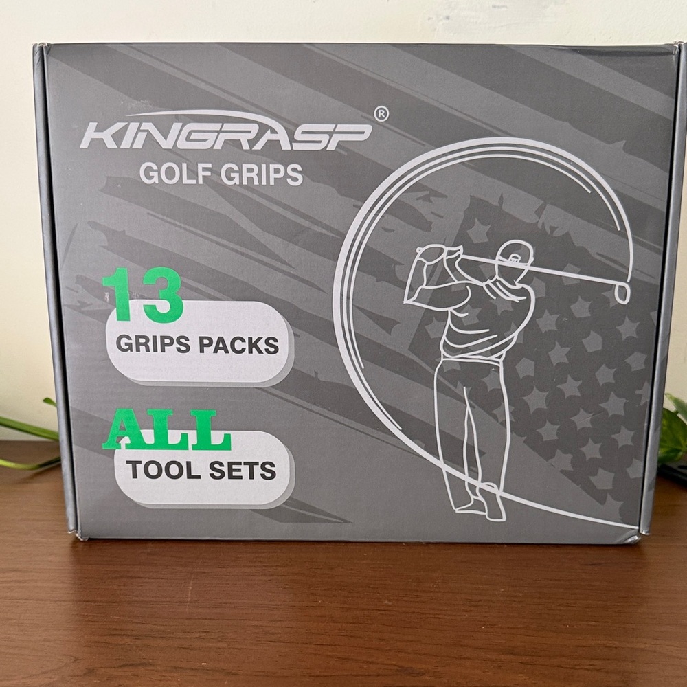 KINGRASP Golf Grips 13 Pack - Gray Box with Green Accents